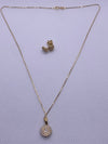 Pure 18k Carat yellow Gold necklace and earrings set (Zirconia)